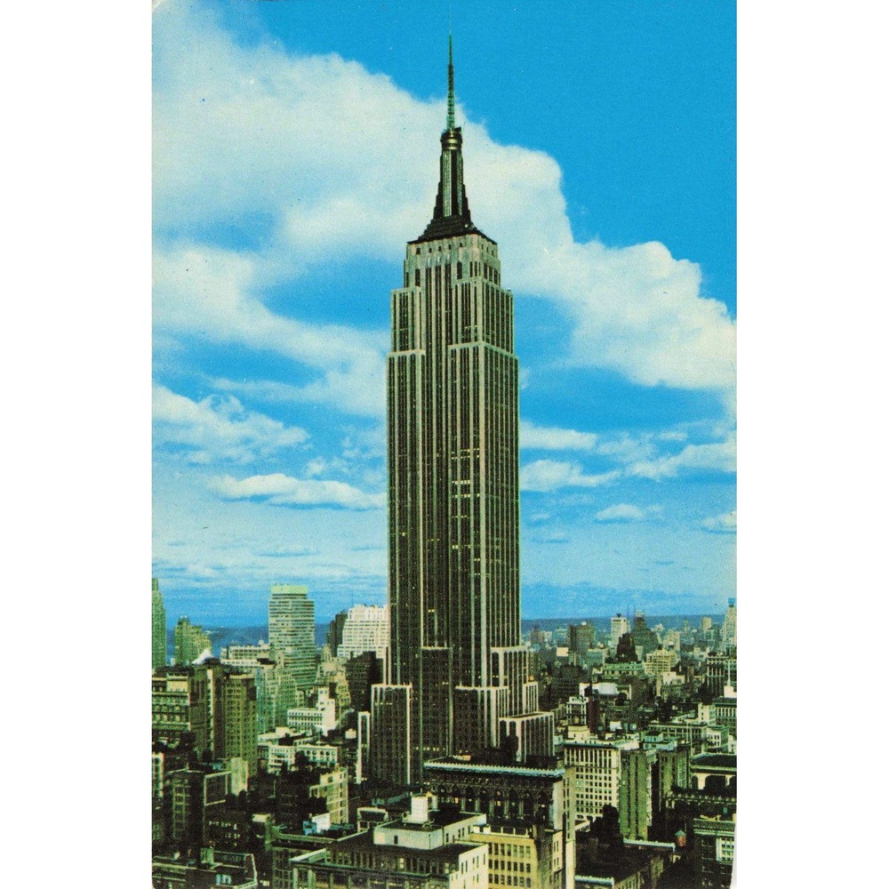 New York City NY Empire State Building Skyline Chrome Postcard Alfred Mainzer - Picture 1 of 2